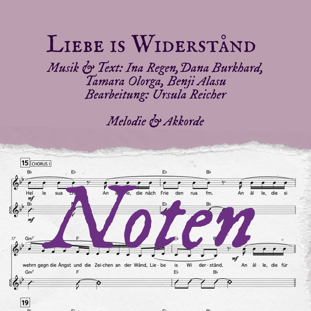 INA REGEN - NOTEN für "Liebe is Widerstand" - Leadsheet - DIGITALER DOWNLOAD