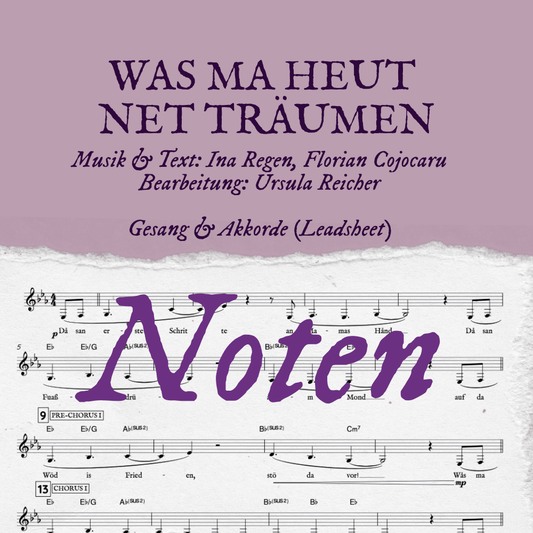 INA REGEN - NOTEN für "Was ma heut net träumen" -  Leadsheet - DIGITALER DOWNLOAD