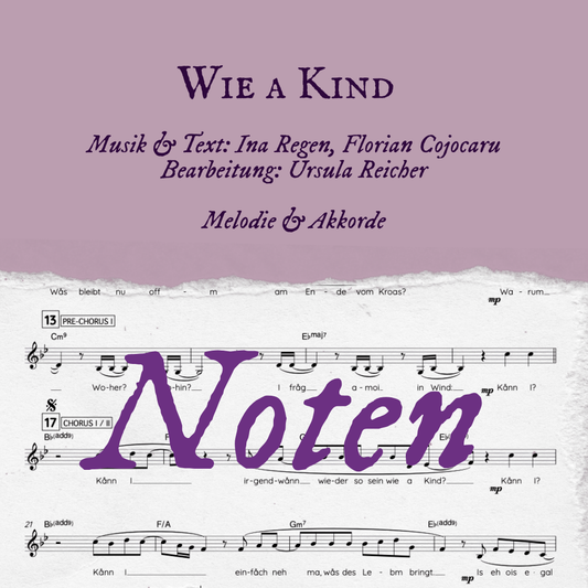INA REGEN - NOTEN für "Wie a Kind" - Leadsheet - DIGITALER DOWNLOAD